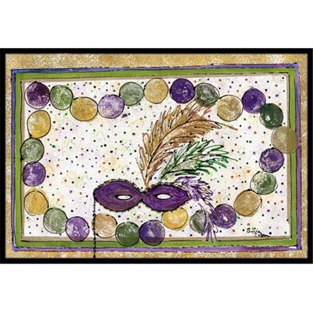 CAROLINES TREASURES Carolines Treasures 8059JMAT 36 x 24 in. Mardi Gras Beads Indoor Or Outdoor Doormat 8059JMAT